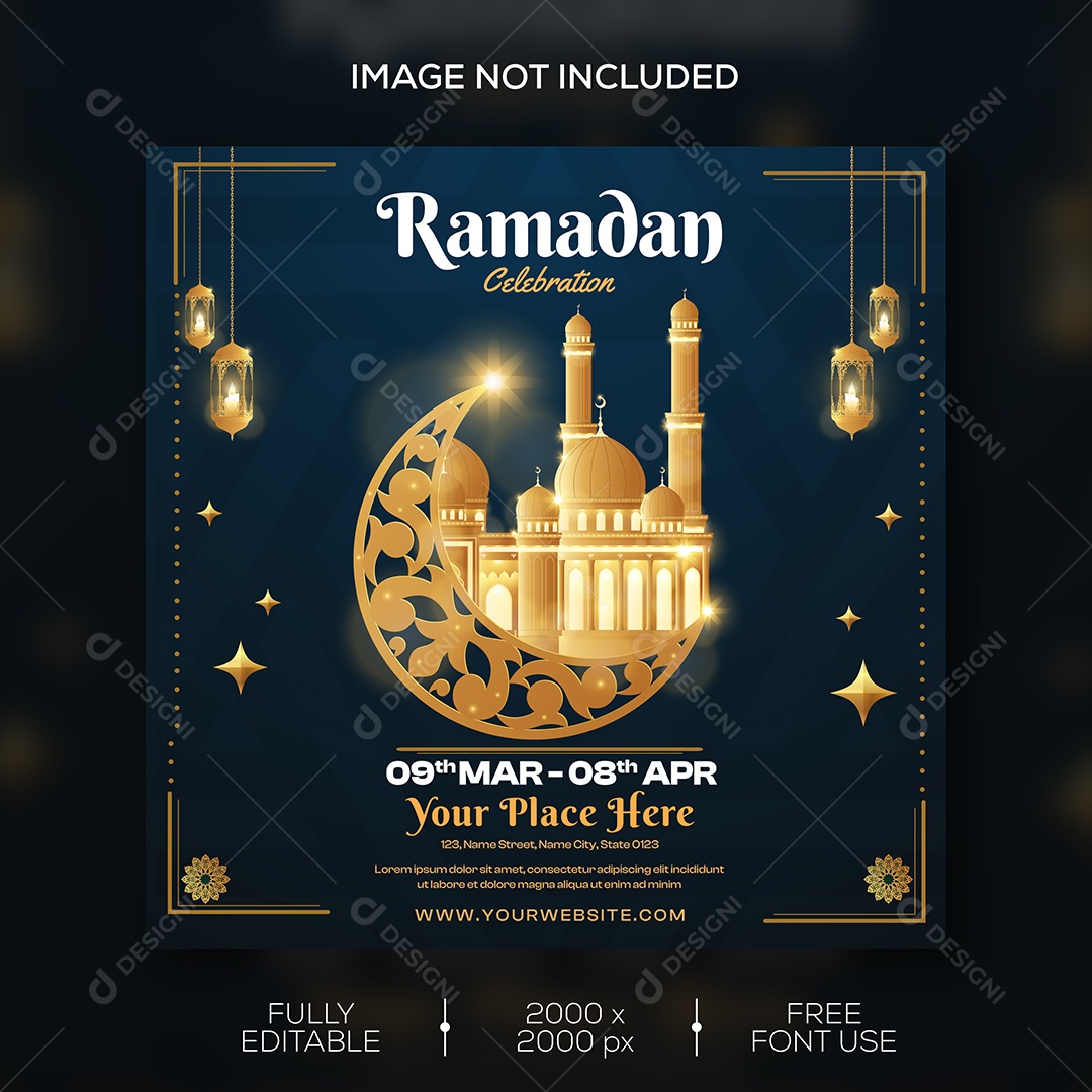 Ramadan Kareem Mubarak PSD Editável