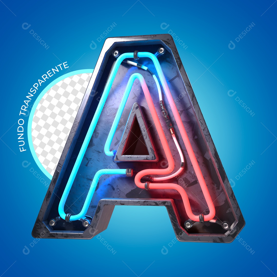 Elemento 3D Letra A Para Composição PSD