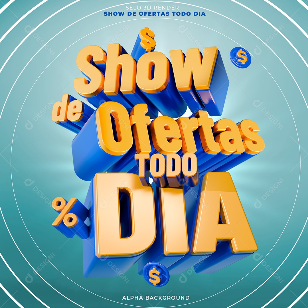 Selo 3D Show de Ofertas Para Composição PSD