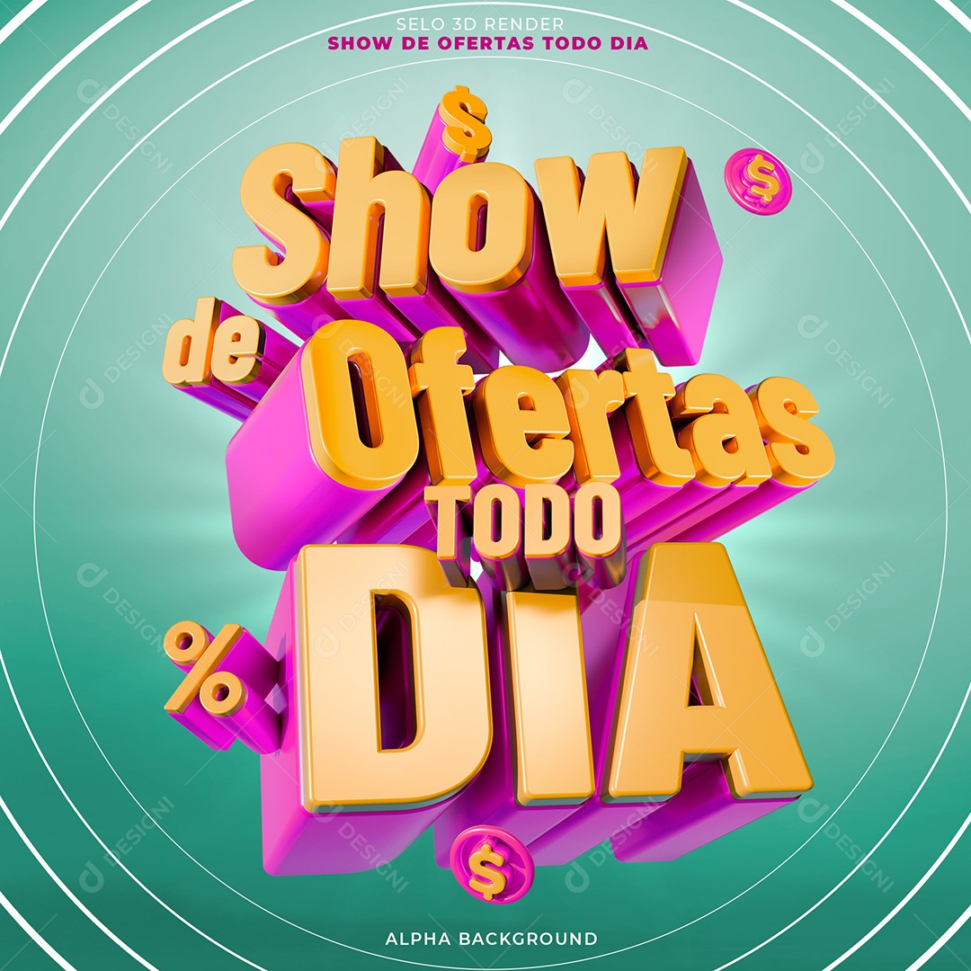 Selo 3D Show de Ofertas Para Composição PSD