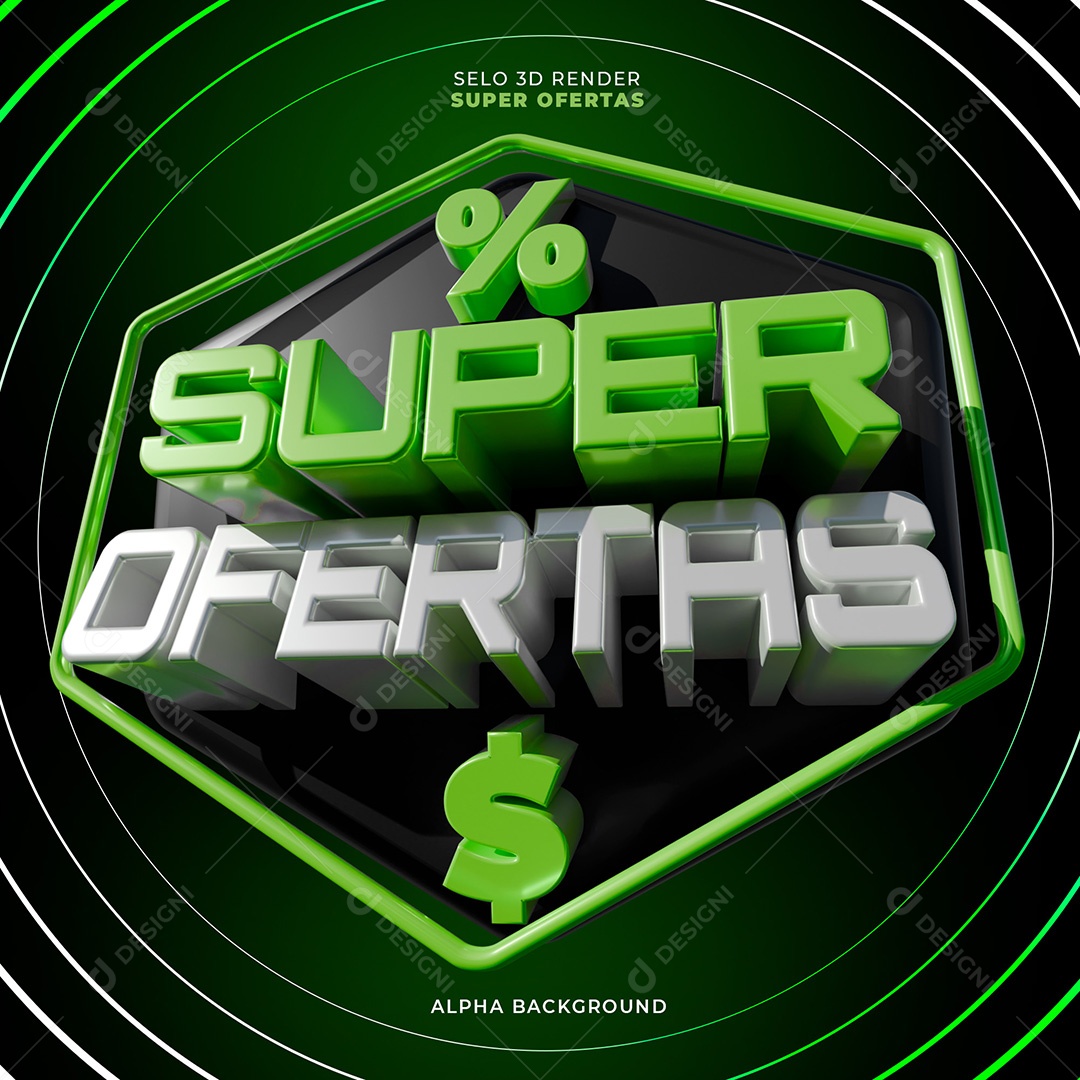 Selo 3D Super Ofertas Para Composição PSD