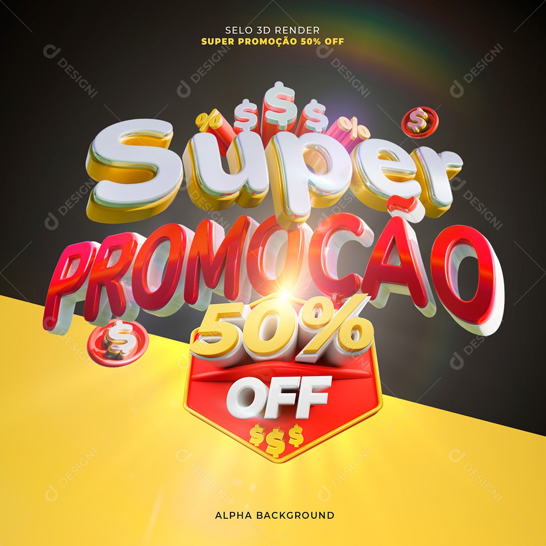 Selo 3d Super Promoção 60% OFF Para Composição PSD