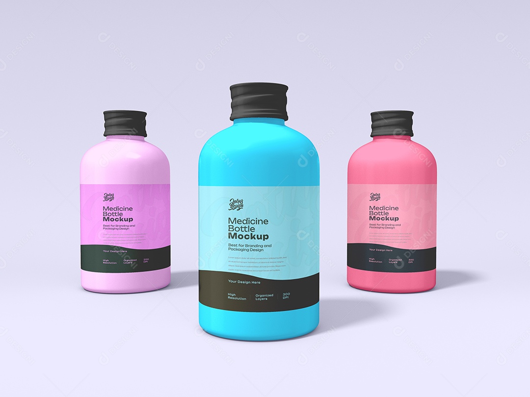 Mockup Frascos de Remédio Para Composição PSD Editável