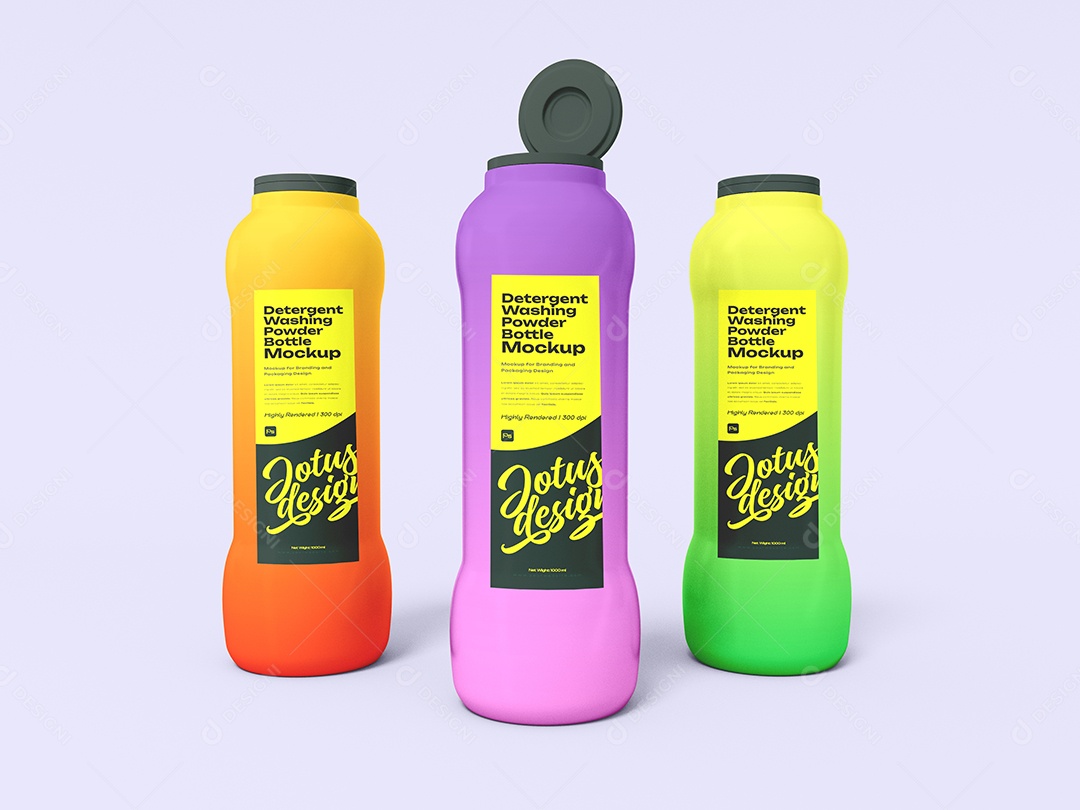 Mockup Frascos De Detergentes Em Pó Para Composição PSD Editável