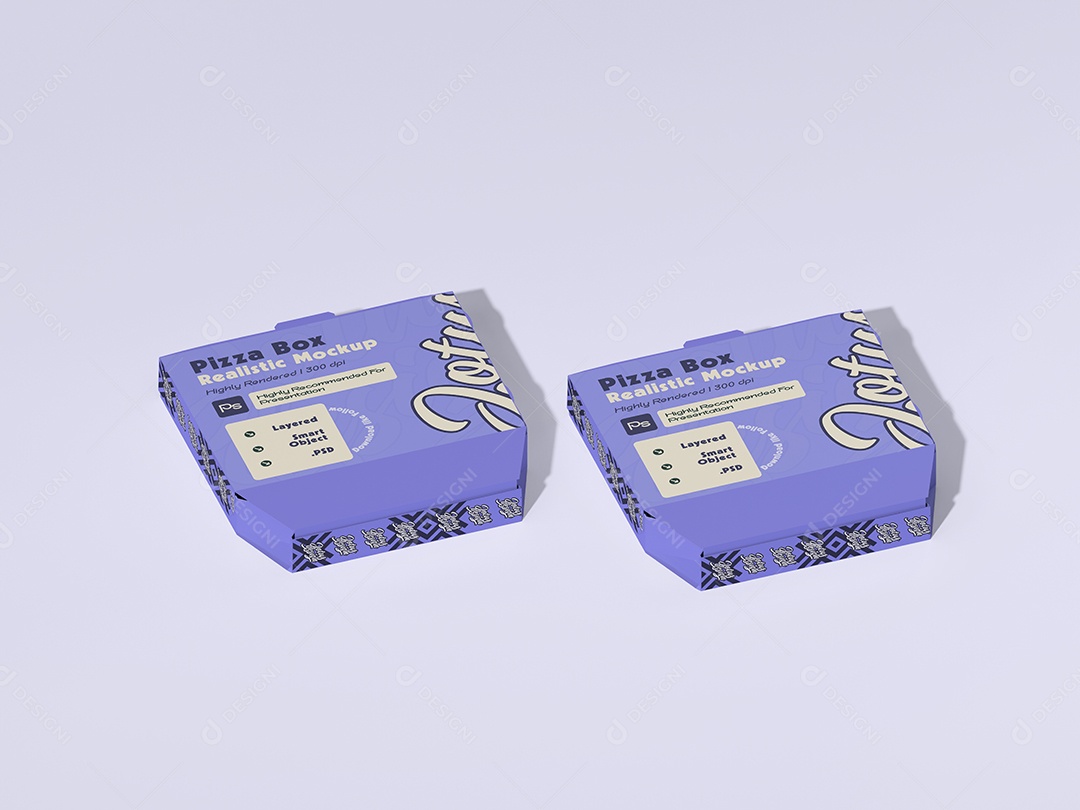 Mockup de Duas Caixas de Pizza Para Composição PSD Editável