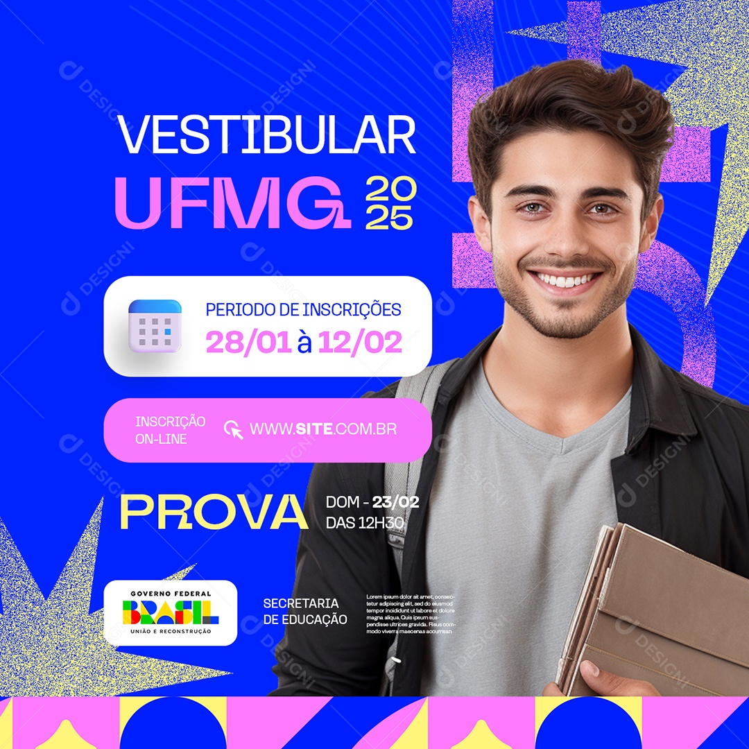 Vestibular UFMG 2025 Prova Social Media PSD Editável