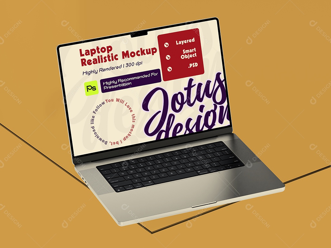 Mockup de Notebook Para Composição PSD Editável