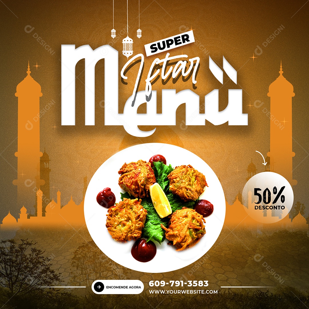 Restaurante Super Menu Social Media PSD Editável