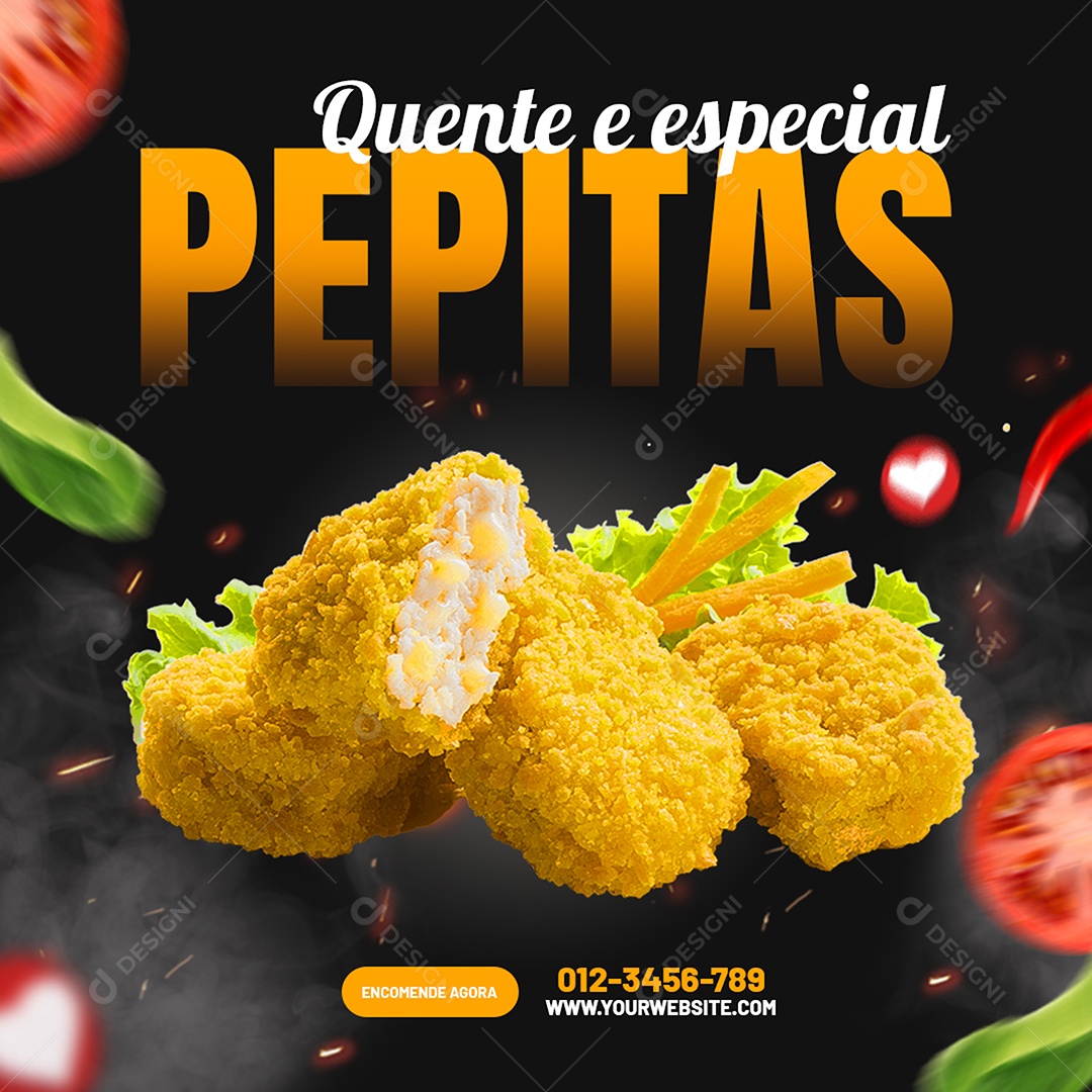 Hamburgueria Petiscos Pepitas Social Media PSD Editável