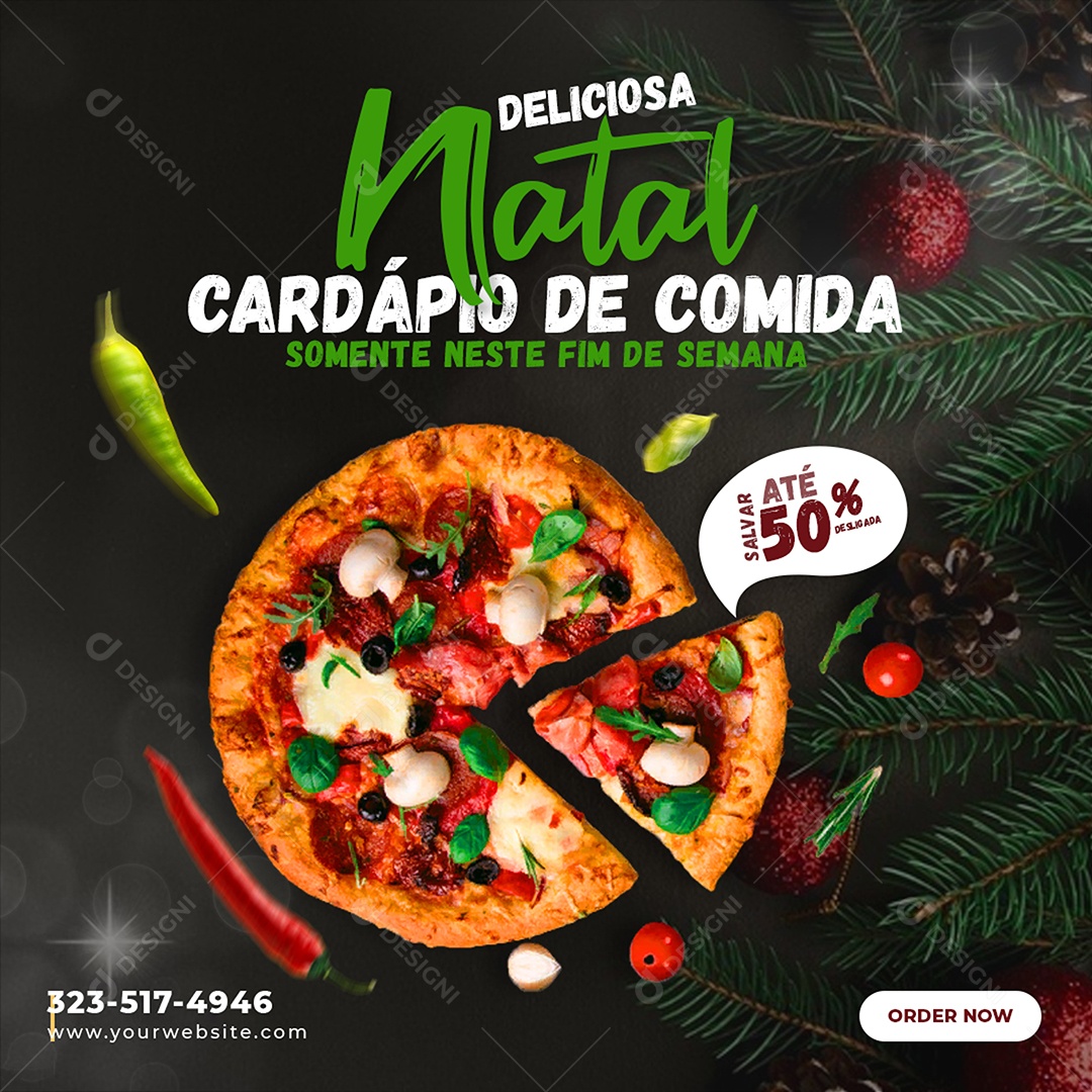 Pizzaria Cardápio Social Media PSD Editável