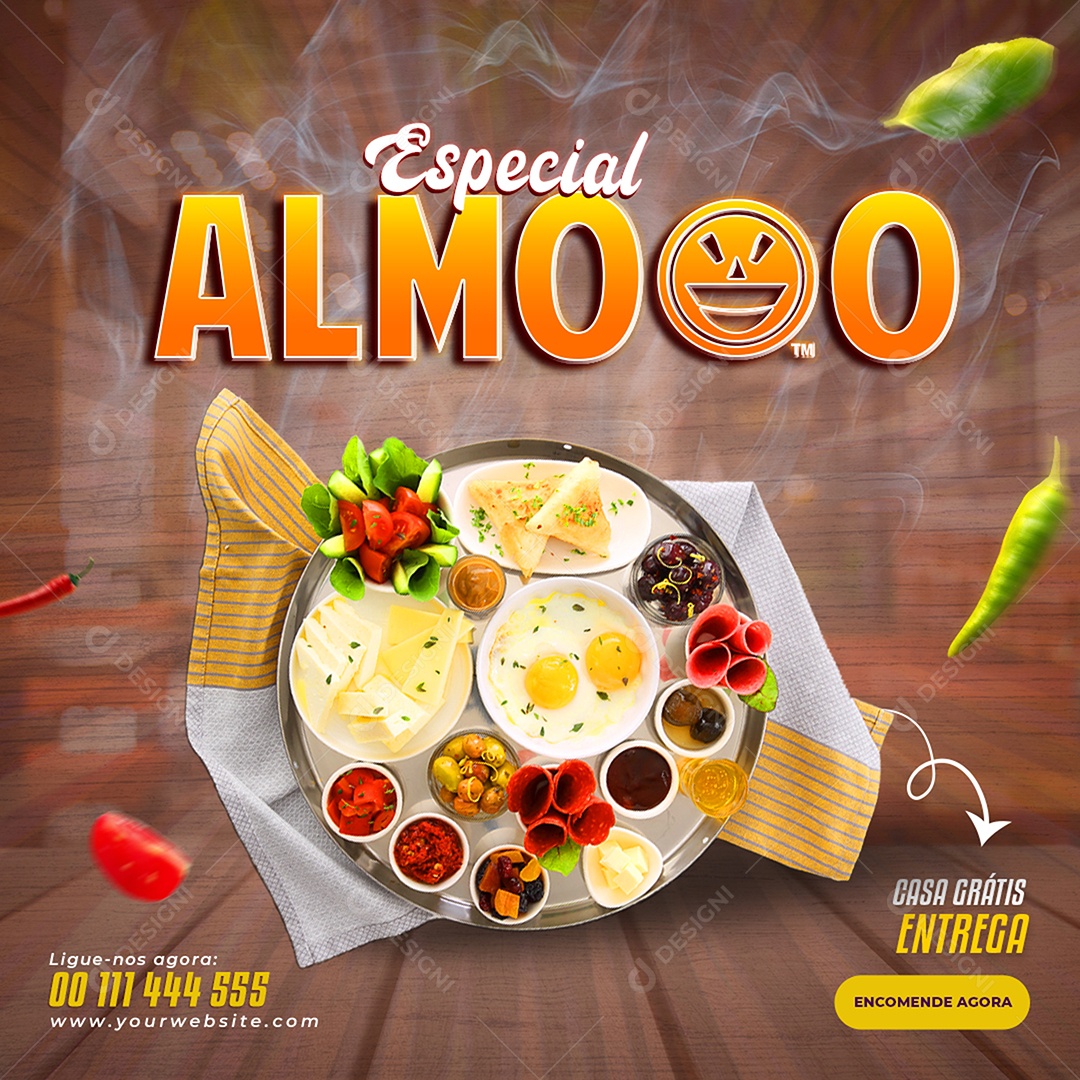Feed Restaurante Almoço Especial Social Media PSD Editável