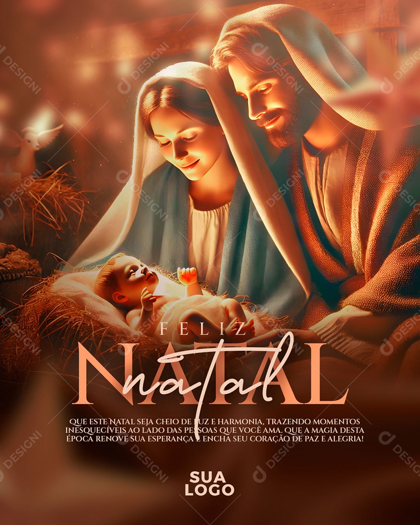 Feliz Natal Religioso 25 De Dezembro Social Media PSD Editável