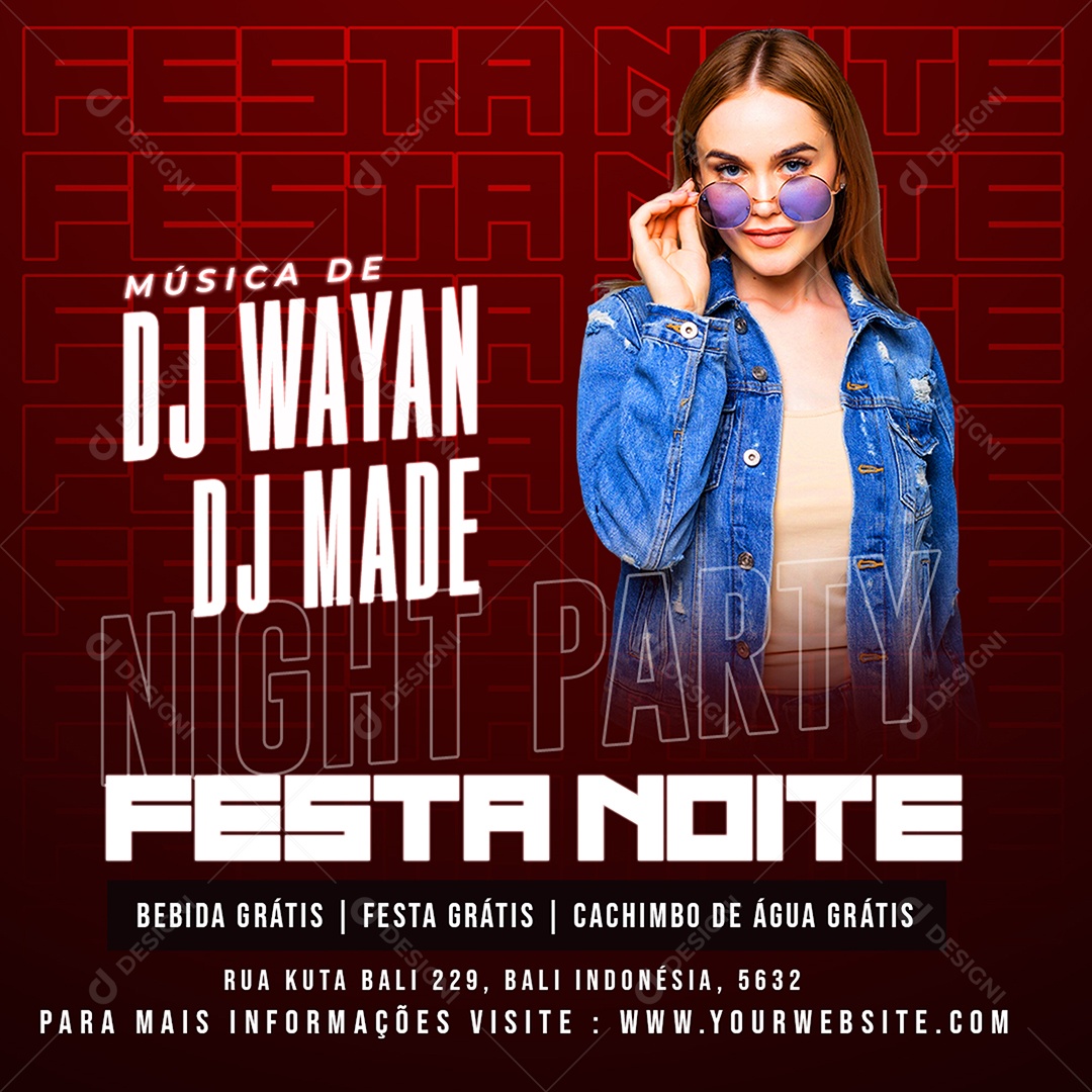 Shows Festa Noite Social Media PSD Editável