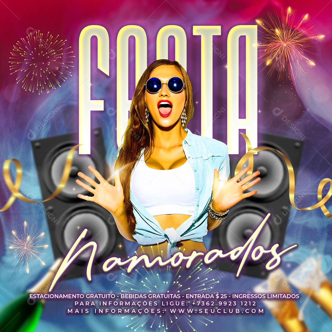 Shows Festa Namorados Social Media PSD Editável