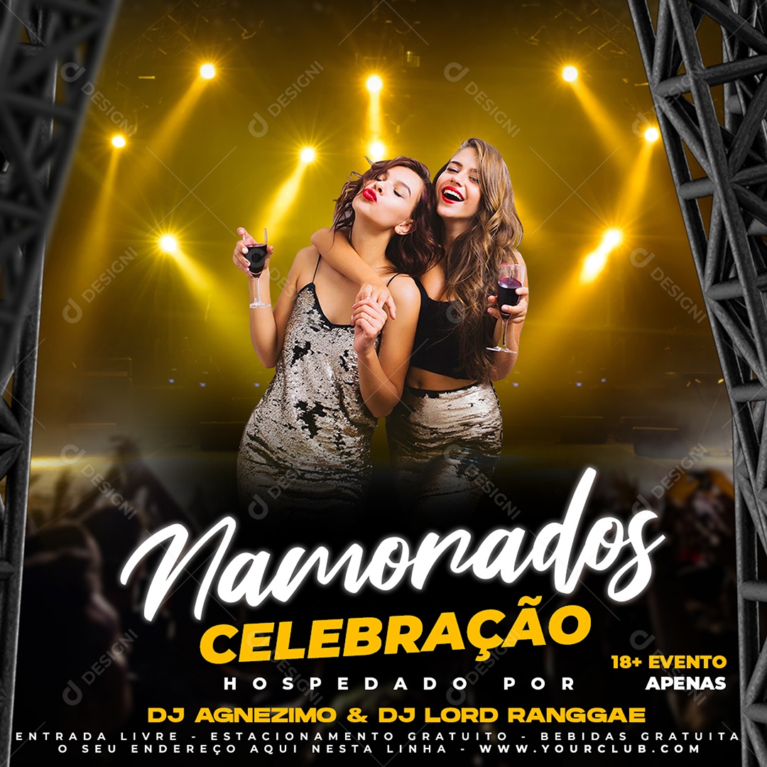 Shows Festa Celebração Namorados Social Media PSD Editável