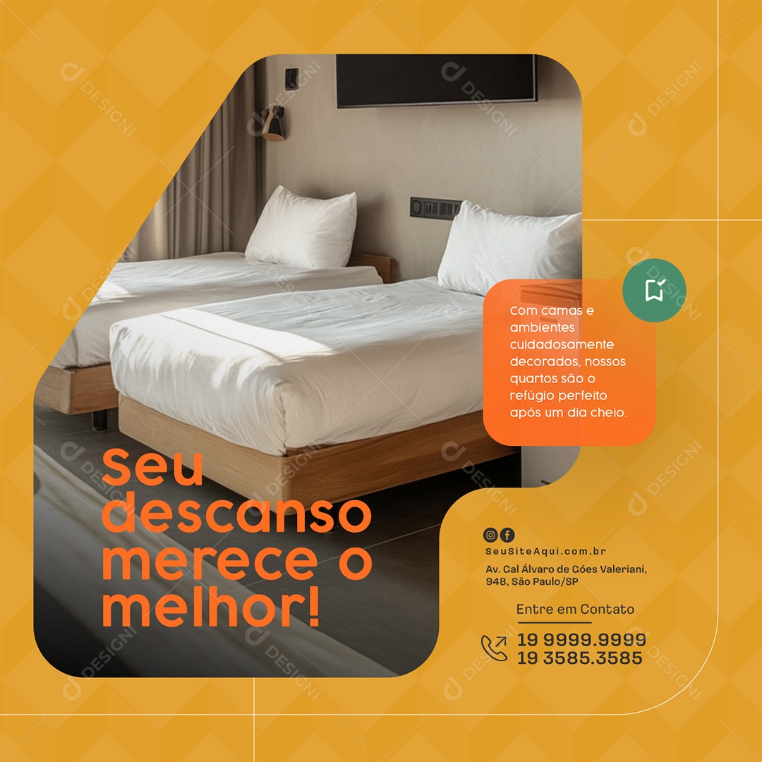 Hotel Seu Descanso Merece o Melhor Social Media PSD Editável