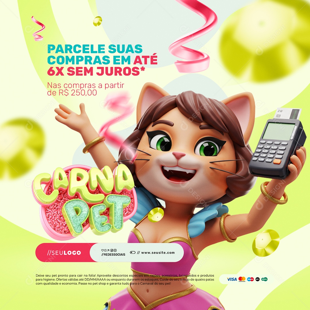Pet Shop Carna Pet Parcele suas Compras Social Media PSD Editável