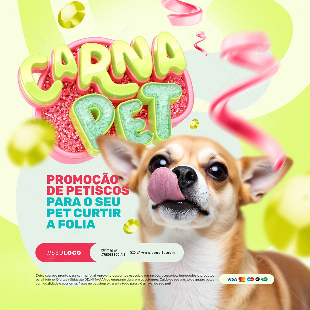 Pet Shop Carna Pet Promoção de Petiscos Social Media PSD Editável