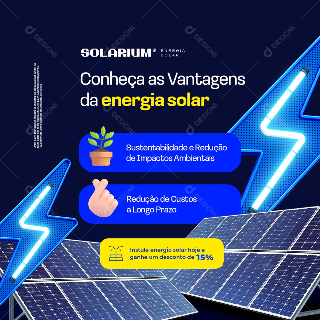 Energia Solar Conheça as Vantagens da Energia Solar Social Media PSD Editável