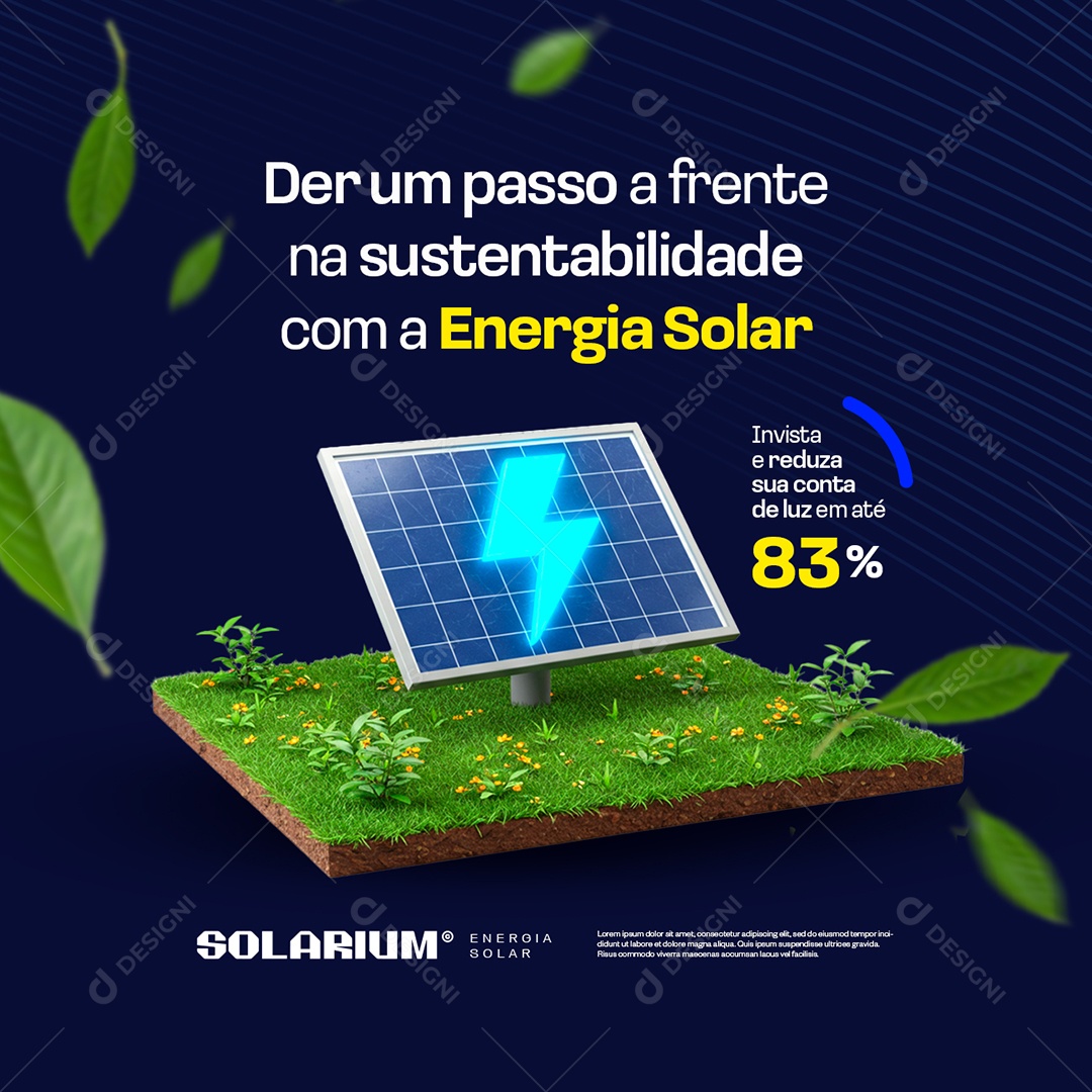 Energia Solar Der um Passo a Frente na Sustentabilidade Social Medai PSD Editável