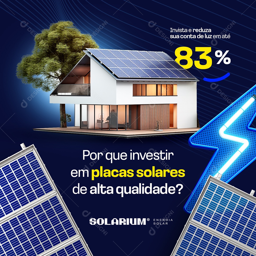 Energia Solar Por Que Investir em Placas Solares Social Media PSD Editável