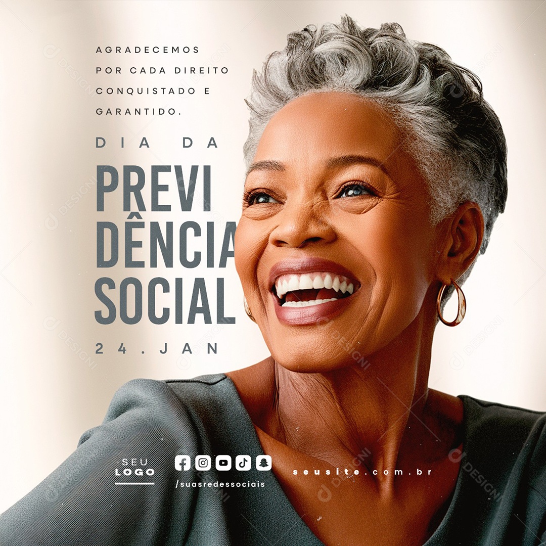 Dia Da Previdência Social 24 de Janeiro Agradecemos Por Cada Direito Social Media PSD Editável