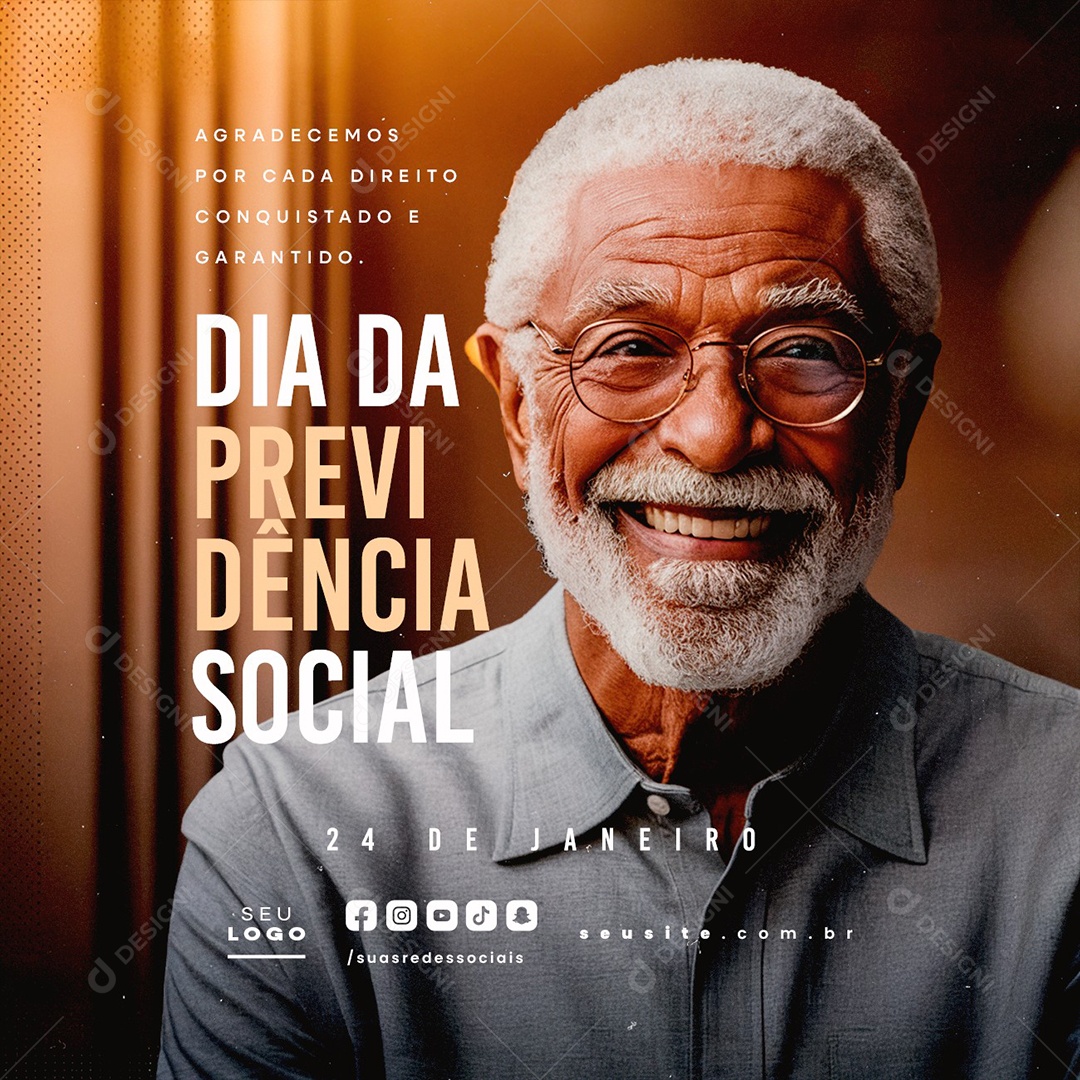 Dia Da Previdência Social 24 de Janeiro Social Media PSD Editável