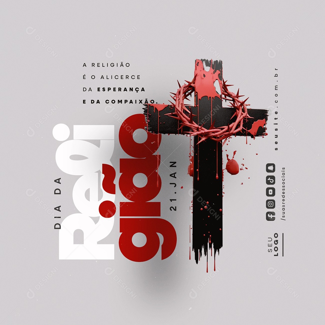 Dia da Religião 21 de Janeiro Social Media PSD Editável