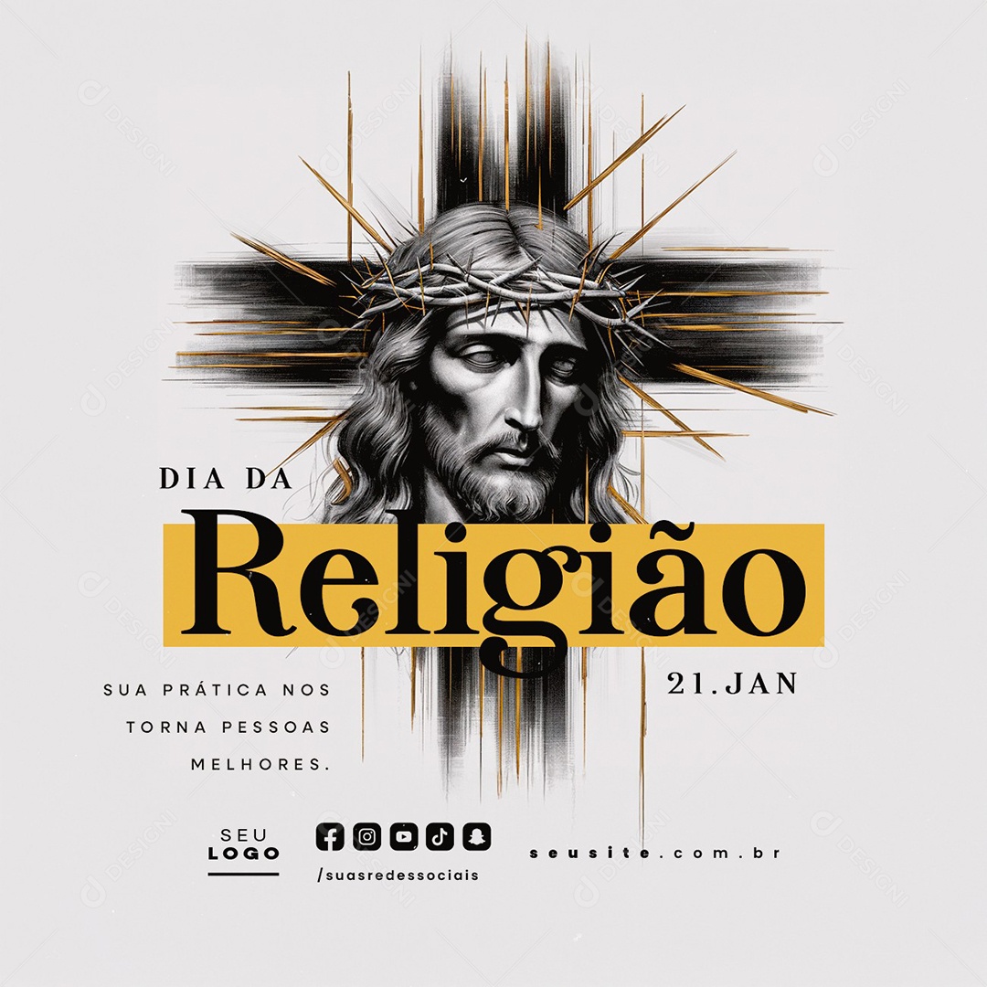 Dia da Religião 21 de Janeiro Social Media PSD Editável
