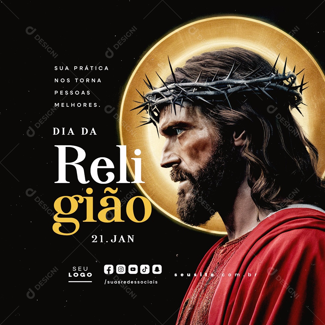 Social Media Dia da Religião 21 de Janeiro PSD Editável