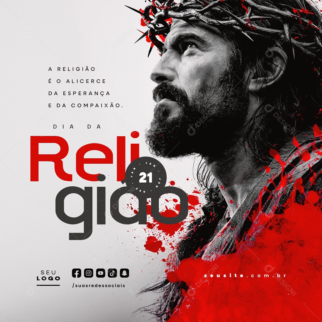 Dia da Religião 21 de Janeiro Social Media PSD Editável