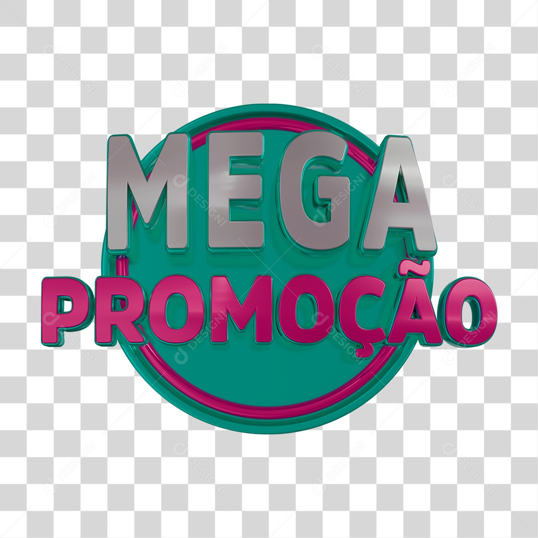 Selo Texto Mega Promoção PNG Transparente