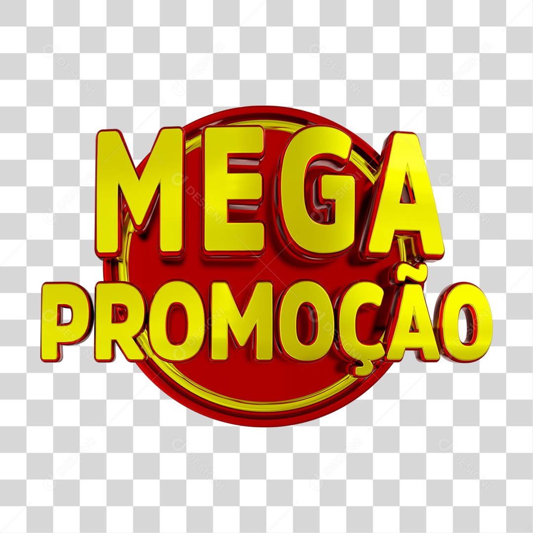 Selo Texto Mega Promoção PNG Transparente