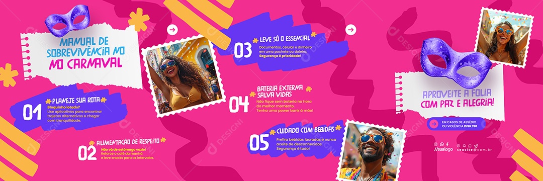 Carrossel Carnaval Combos Salão de Beleza Social Media PSD Editável