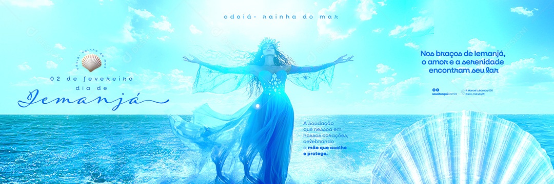Carrossel Dia de Iemanjá 2 de Fevereiro Social Media PSD Editável