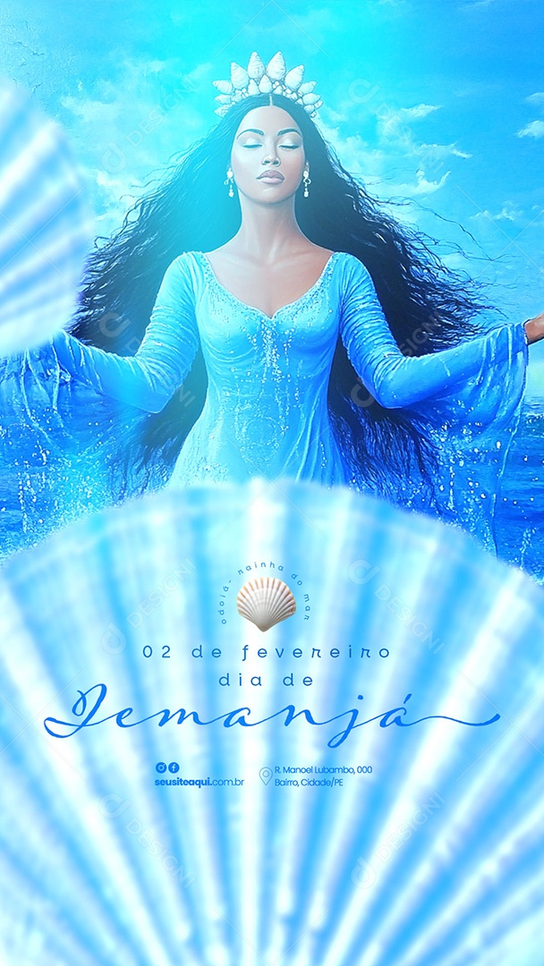 Story Dia de Iemanjá 2 de Fevereiro Social Media PSD Editável