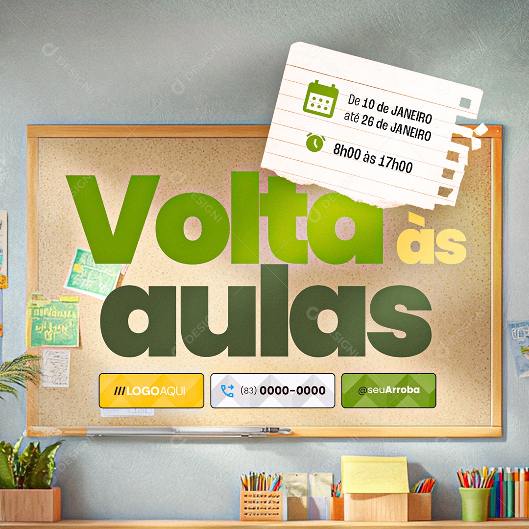 Volta às Aulas De 10 de Janeiro Até 26 de Janeiro Social Media PSD Editável