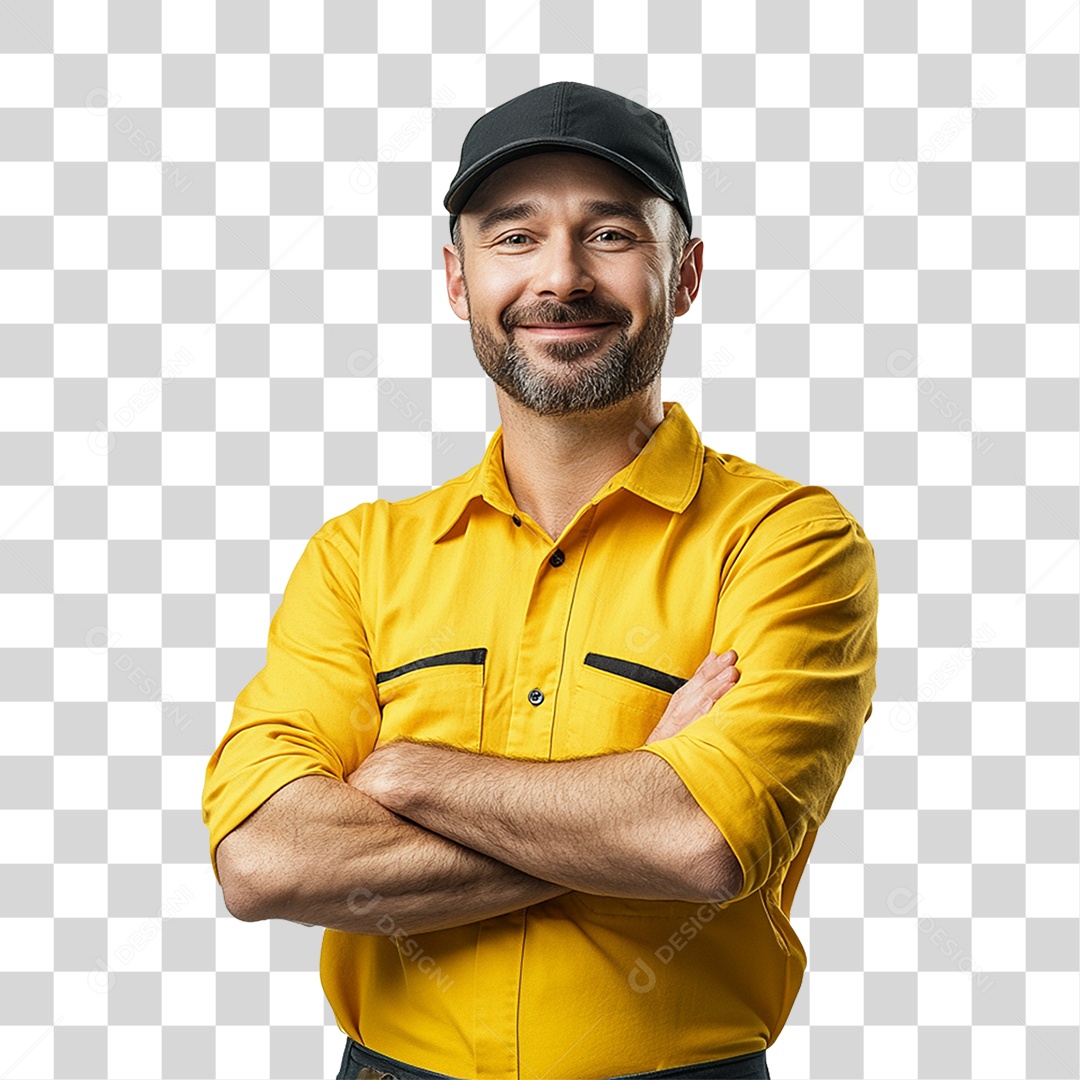 Homem Maio Amarelo PNG Transparente