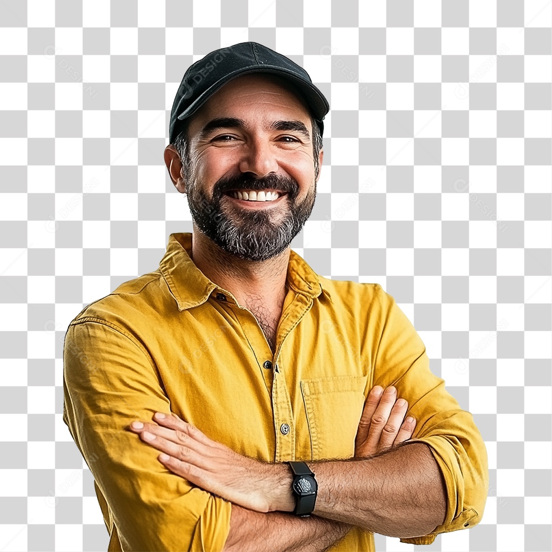 Homem Maio Amarelo PNG Transparente