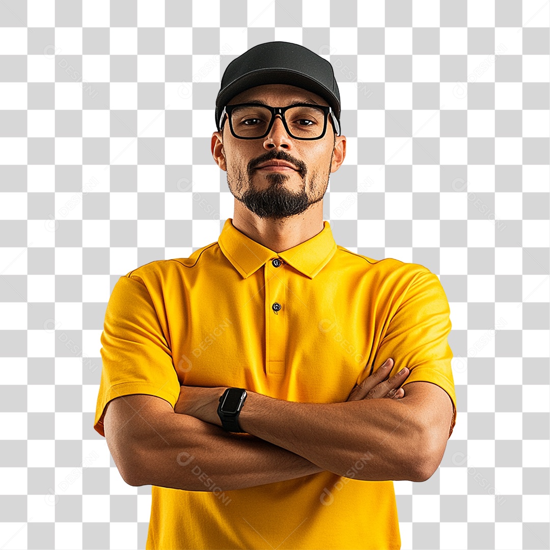Homem Maio Amarelo PNG Transparente