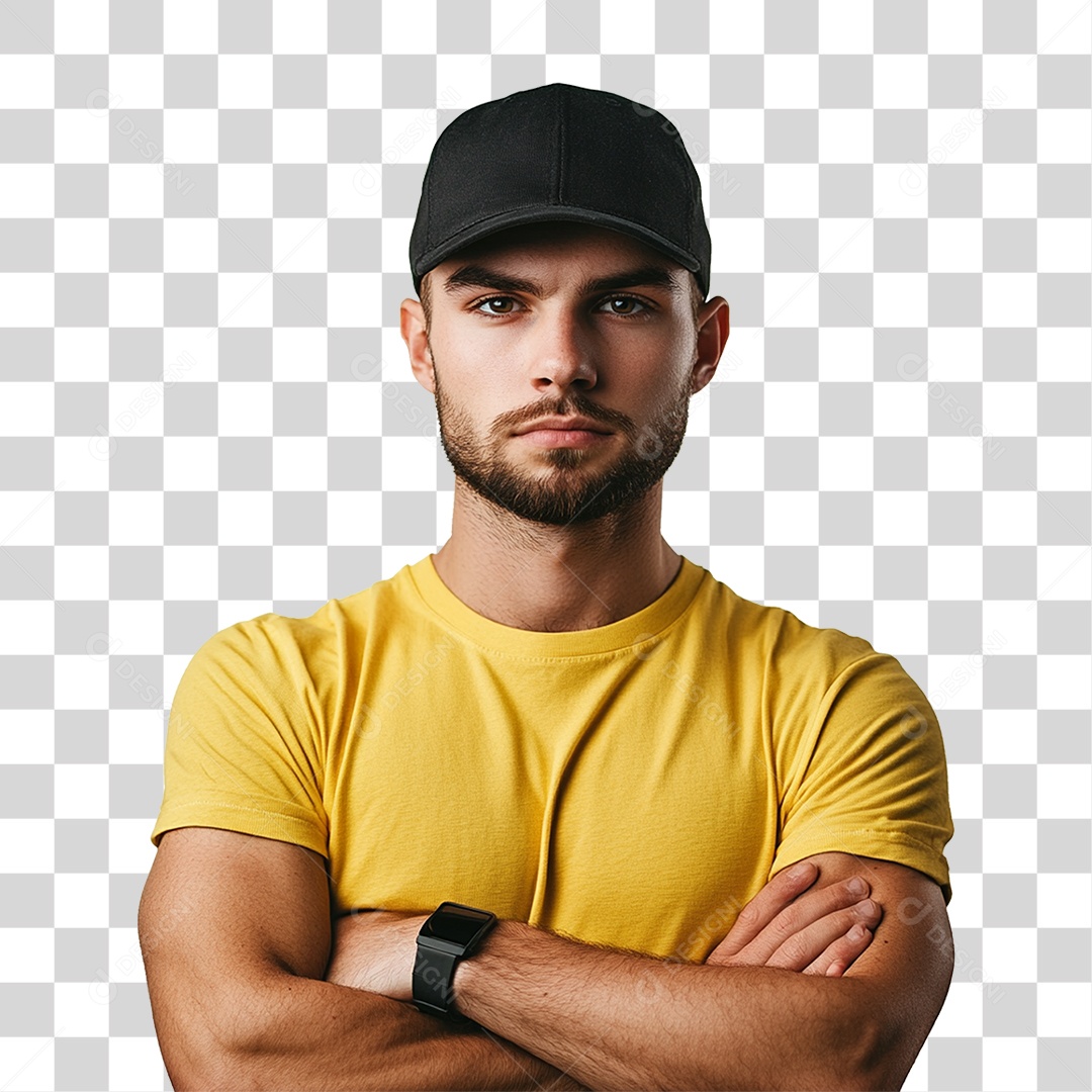 Homem Maio Amarelo PNG Transparente