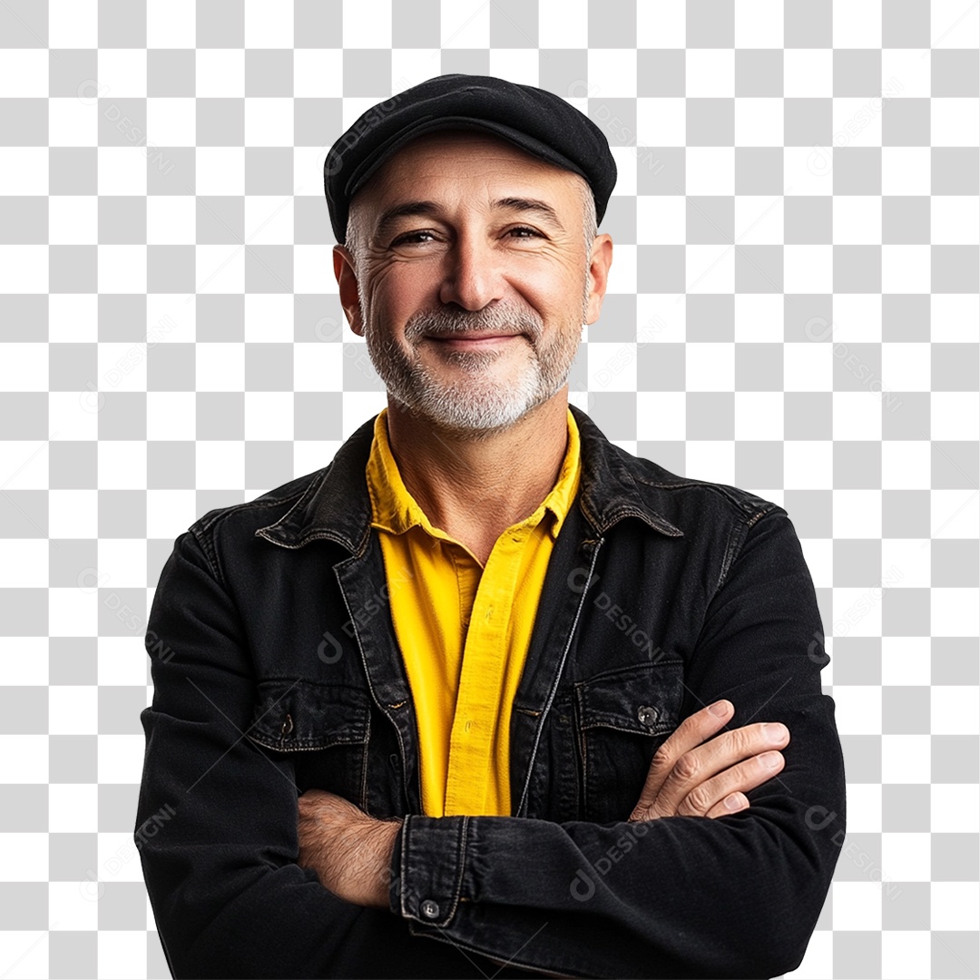Homem Maio Amarelo PNG Transparente