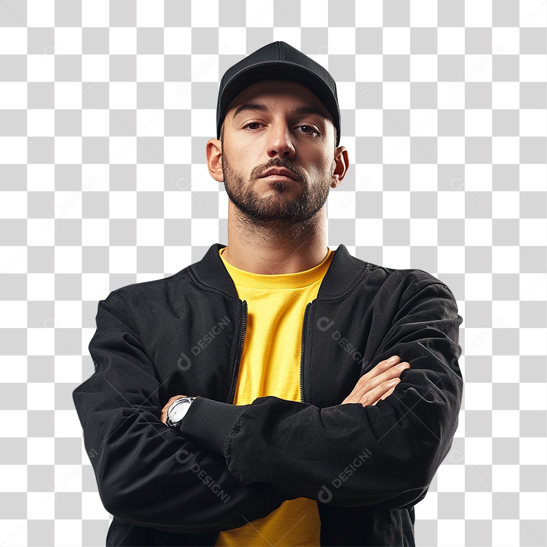 Homem Maio Amarelo PNG Transparente