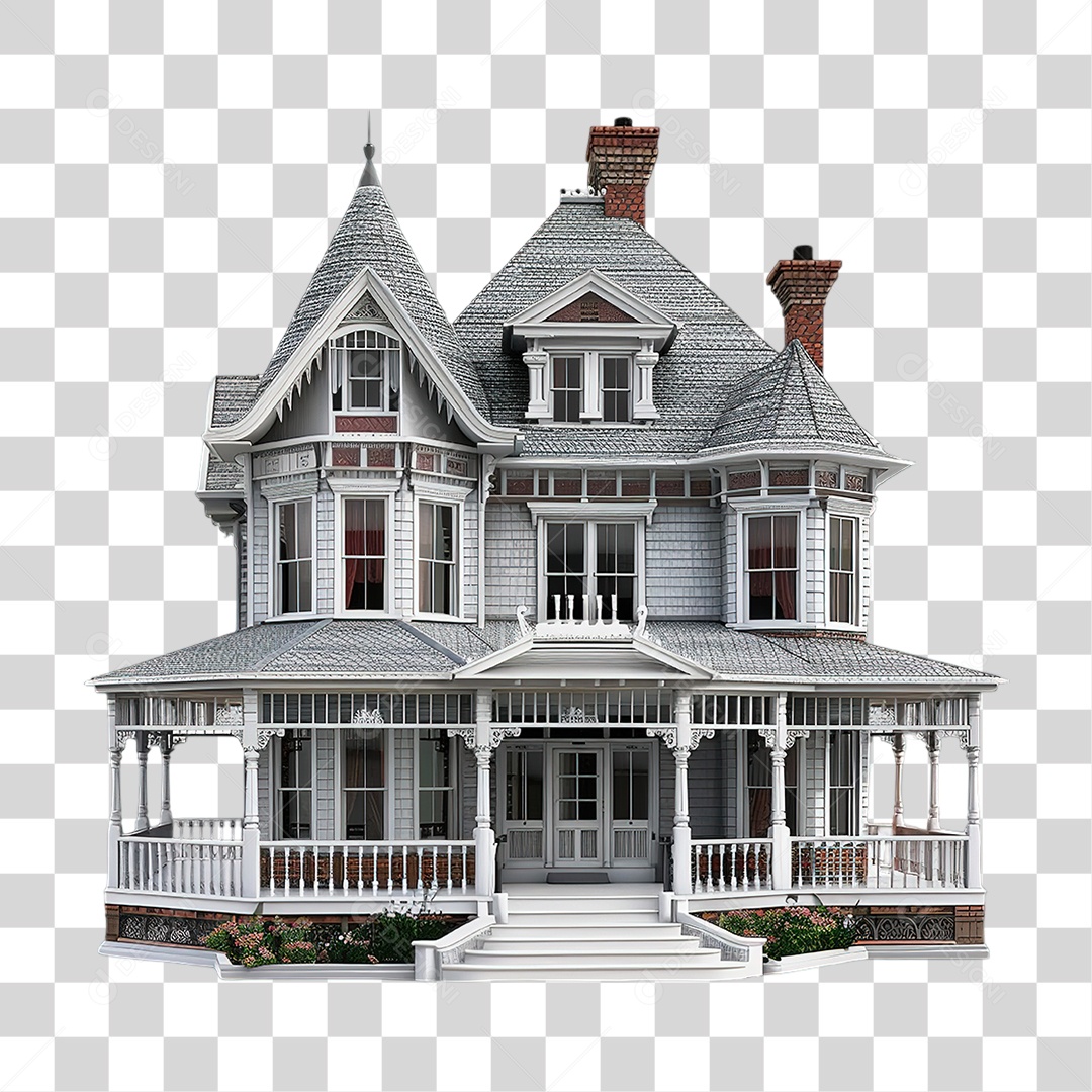 Prédio Branco em Estilo Clássico Europeu PNG Transparente