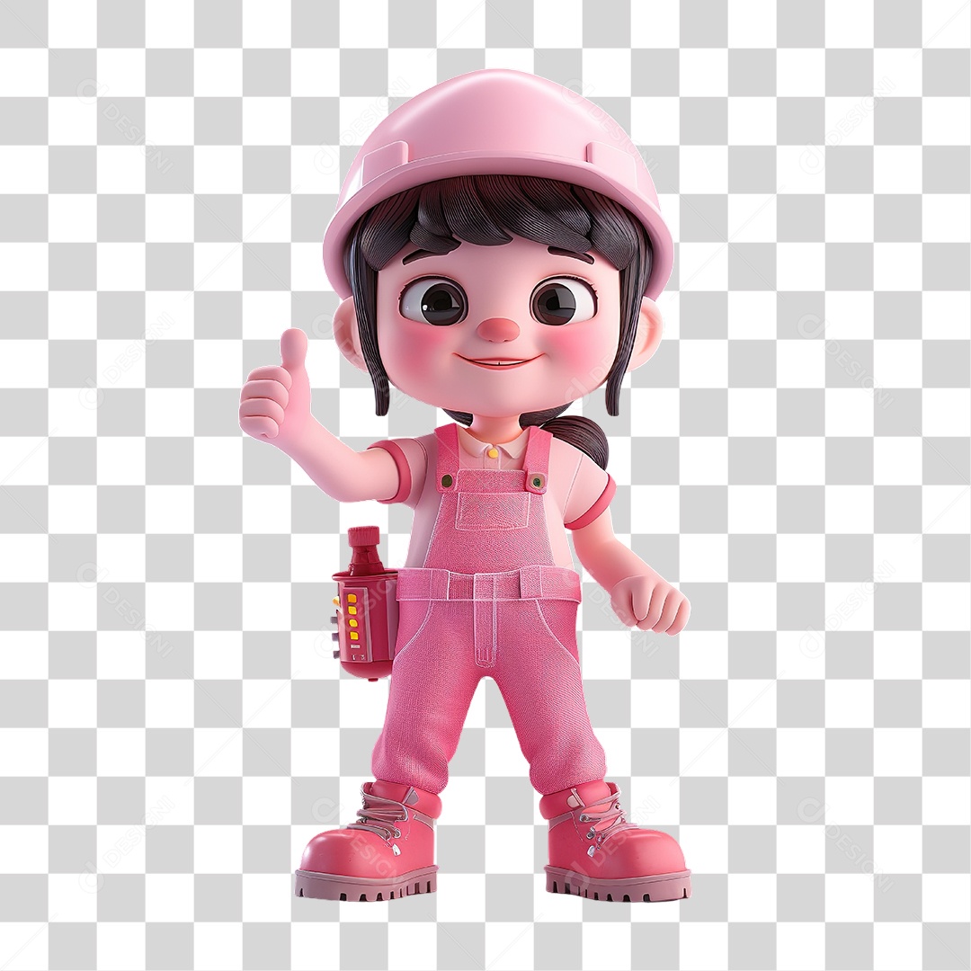 Menina Fantasia Rosa Infantil Personagem Formato PNG Transparente