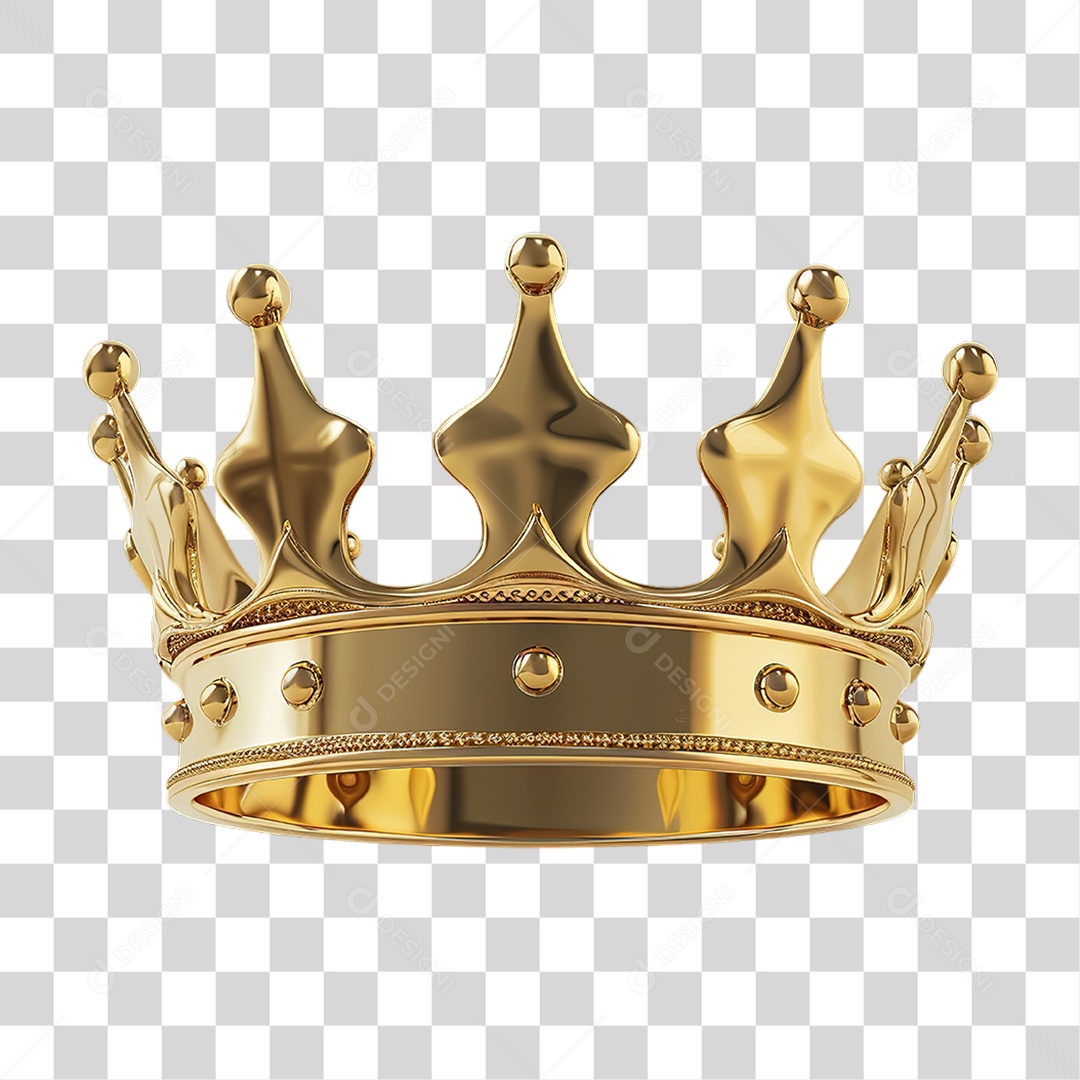 Coroa Real Dourada Com Detalhes Formato PNG Transparente