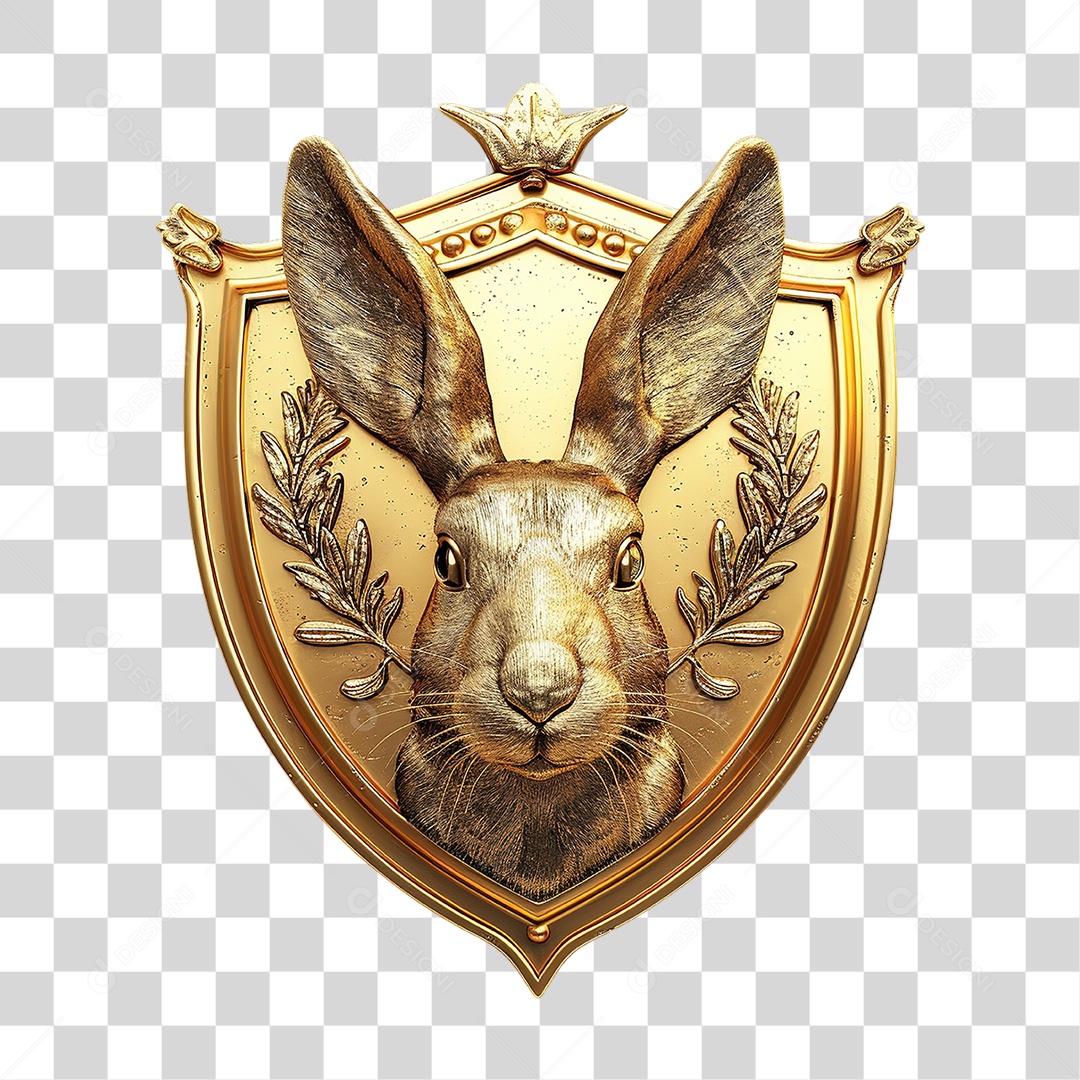 Brasão Dourado Com Águia em Destaque Formato PNG Transparente