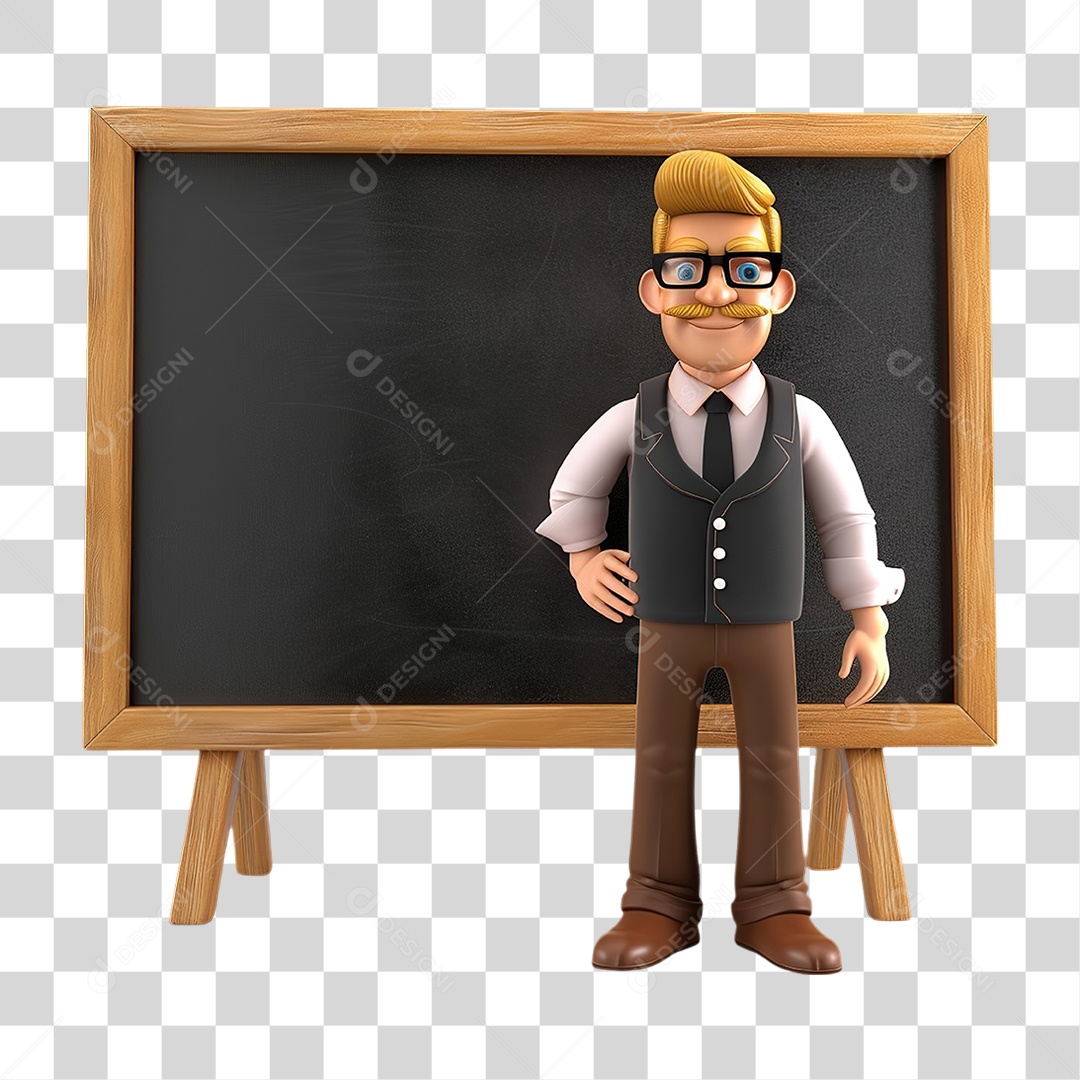 Personagem Masculino de Terno Preto Formato PNG Transparente