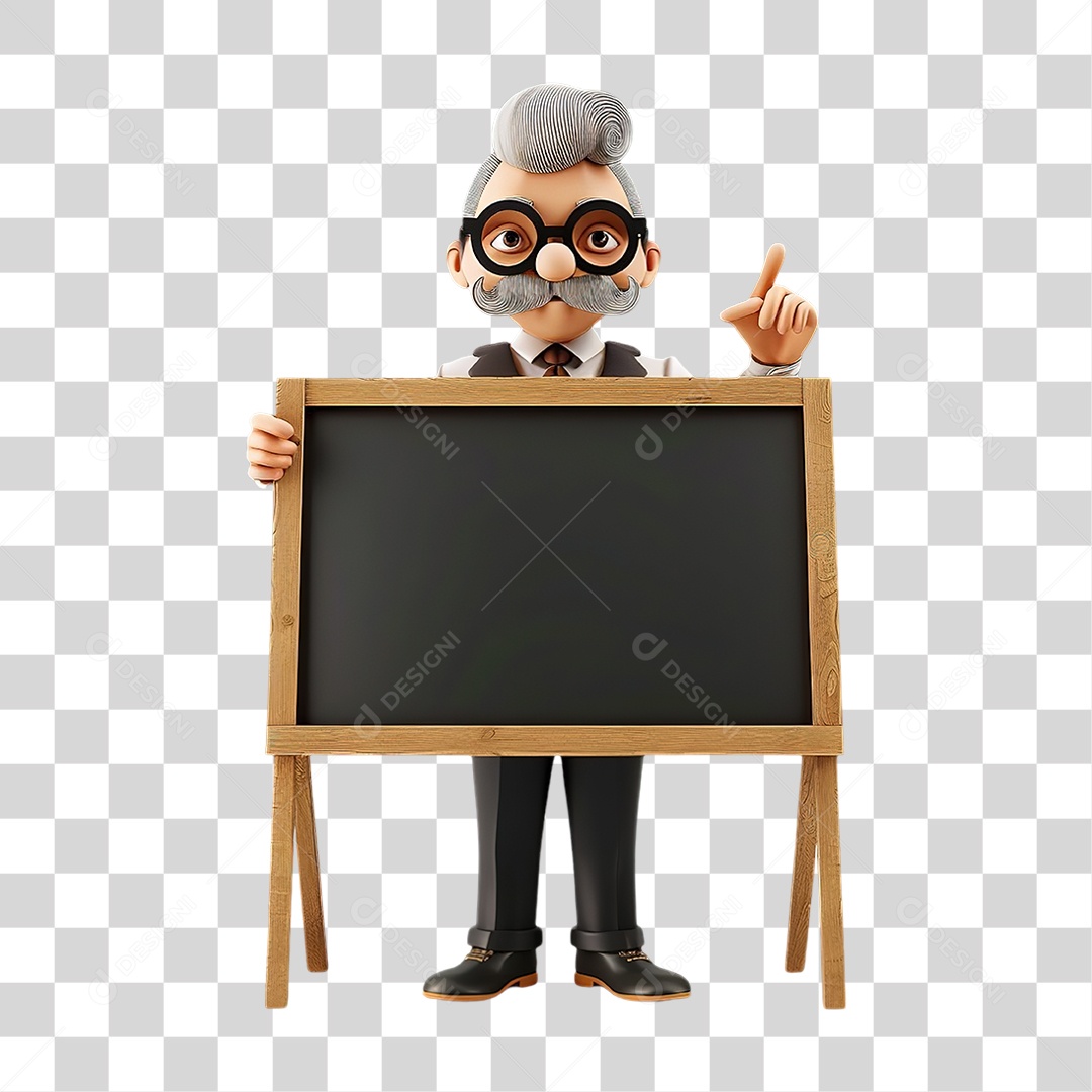 Quadro Negro Com Moldura de Madeira Formato PNG Transparente