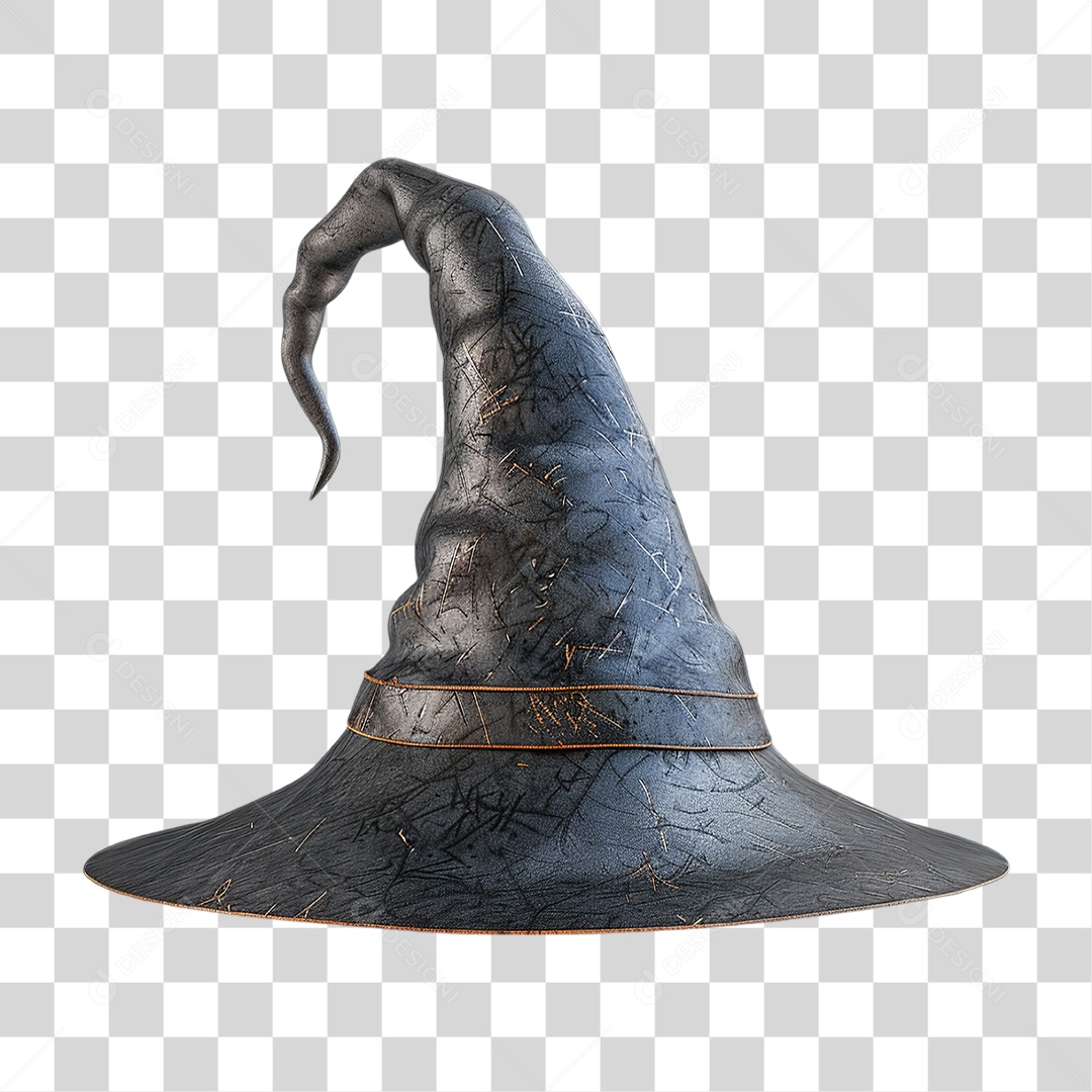 Chapéu de Bruxa Pontudo Curvado Para Lado PNG Transparente